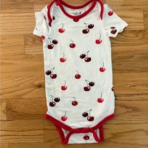 Kyte BABY White Bodysuit with Red Cherry Print